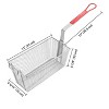 WeChef 4 Pack Deep Fryer Baskets 13" x 6" x 6" Nickel Plating Heavy Duty Construction Fryer Basket with non-slip Handle Red - 2 of 4