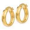 Black Bow Jewelry 3.5mm x 16mm (5/8 Inch) Polished 14k Yellow Gold Domed Round Tube Hoops - 2 of 4
