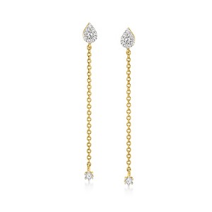 Ross-Simons 0.10 ct. t.w. Diamond Teardrop Earrings in 10kt Yellow Gold - 1 of 3