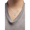 Haus of Brilliance Silver 1/4 Cttw Diamond Lock Pendant Necklace with Paperclip Chain - 3 of 4