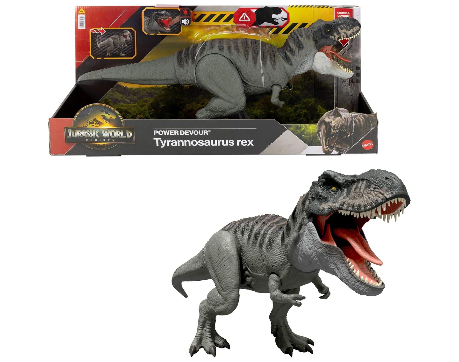 Jurassic World Rebirth Power Devour Tyrannosaurus Rex Dinosaur Figure, Constant Chomp