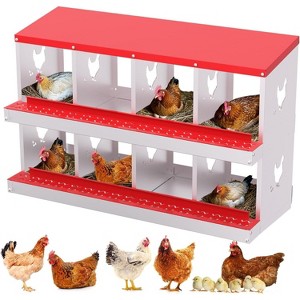 Chicken Nesting Box, 10/8/6 Hole Chicken Nesting Box for Hens - Heavy Duty Laying Box with Egg Collection System, Easy Clean & Tool-Free Assembly - 1 of 1