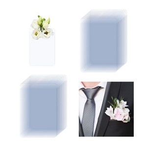 Unique Bargains Wedding No-Lapel Pin Plastic Flower Sleeve Pocket Boutonnieres Holders - 1 of 4