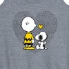 Women's - Peanuts - Charlie Snoopy Dot Heart Graphic Racerback Tank - 2 of 4