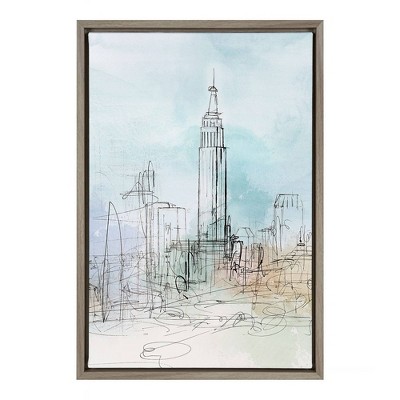 16" x 23" Blue London Framed Canvas Wall Art - Amanti Art