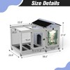 Bencmate Pet Crates and Houses Wood Rabbit Hutch Casters Removable Tray Weatherproof for Outdoor and Indoor, Gray, 38.6"*23"*27.2" - 3 of 4