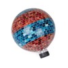 Alpine Corporation 10" Glass Striped Mosaic Gazing Globe Outdoor Decorative Globe Turquoise & Orange - 3 of 4
