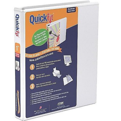 Stride QuickFit 1" 3-Ring View Binder White (88010)