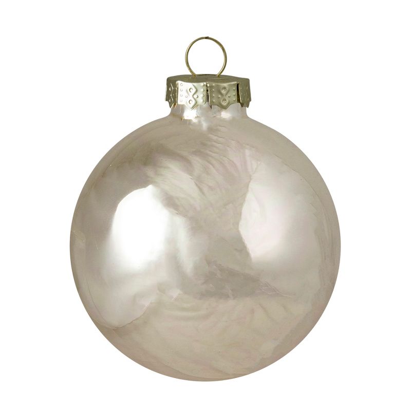 Northlight 12ct Champagne Shiny Glass Christmas Ball Ornaments 2.75" (70mm), 1 of 3