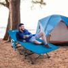 Tangkula Folding Camping Cot for Adults Heavy-duty Sleeping Cot w/3-In-1 Pocket Carry Bag Portable Tent Cot for Travel Blue - 2 of 4