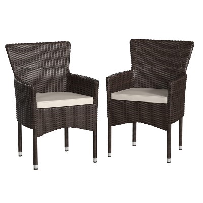 Merrick Lane Patio Chairs With Fade And Weather Resistant Espresso ...