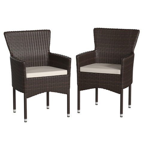 Black wicker hotsell chairs with cushions