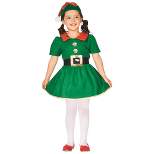 Northlight 28" Green and Red Girl's Elf Christmas Costume - 6-8 Years