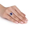 EVERLY JEWELRY | Sterling Silver 0.05 CT Diamond TW And 4 CT TGW Created Blue Sapphire Created White Sapphire Fashion Ring - 4 of 4