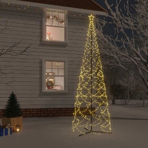 Aghana Digitals 5x16ft Warm White 1400 LED Christmas Cone Tree with Star Topper, 8 Modes, - 1 of 4
