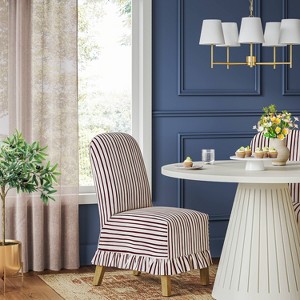 Rounded Back Slipcovered Dining Chair with Ruffle - Threshold™ - 1 of 4