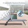 PAGED Outdoor Lounge Chair with Wheels and Side Table 5 Adjustable Position Patio Chair for Outside, Pool, Beach - 3 of 4