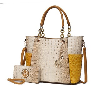 MKF Collection Merlina Faux Crocodile-Embossed Women’s Tote Bag & matching Wallet by Mia K - 1 of 4