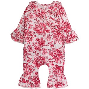 RuffleButts Baby Girls Knit Long Sleeve Ruffle Flare Romper - 1 of 2