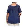 Women's Chambray Short Sleeve Pop Over Top - Plus - On The Plus Side - image 2 of 4