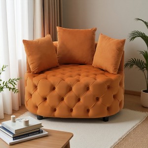 Classical Barrel Accent Chair for Living Room, Bedroom, or Office - 1 of 4