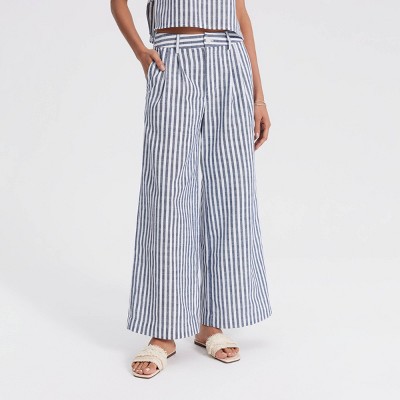 Women's Wide Leg Pleated Palazzo Pants - A New Day™