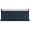 YOOCOZZ Solid Wood Storage Shoe Bench with Removable Cushion,2 Cabinets and 2 Drawers - 2 of 4