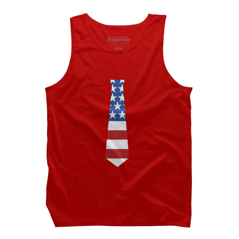Design By Humans July 4th Patriotic American Flag Tie By FreshDressedTees Tank Top, 1 of 3