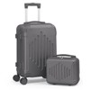 Karl Home 2 Piece Set ABS Trolley Cases striped Pattern Luggage (12in   20in) Grey - 3 of 4