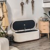 Nordlys Bouclé and Wood Storage Bench Modern Design Style Upholstery Entry - 2 of 4
