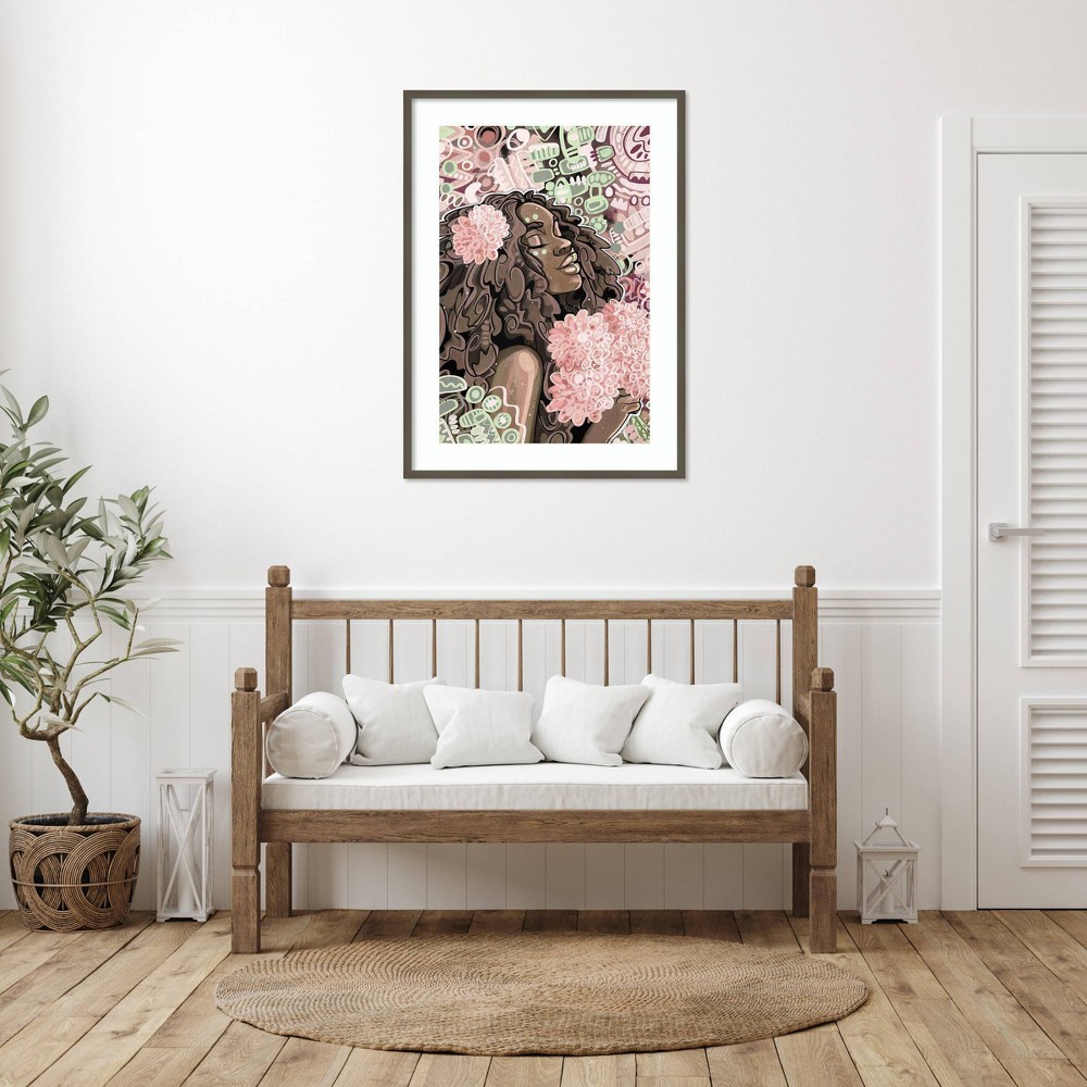 Photos - Other Decoration Amanti Art 30"x41" Kanai Lady by Justin Copeland Wood Framed Wall Art Print