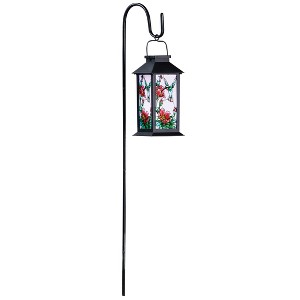 Collections Etc Solar Powered Hummingbird Lantern with Shepherds Hook 4 X 4 X 10.75 - 1 of 2