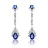 Guili Sterling Silver Rhodium/White Gold Plated Drop Earrings with Colored CZ Stones in Elegant Designs for a Sophisticated Statement Look - 3 of 3