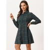 INSPIRE CHIC Women's Plaid Button Down Cotton Mini A-Line Shirt Dress - 3 of 4