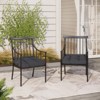 Aoodor 19x19x5 Inch Tufted Outdoor Chair Cushions, Water and Fade Resistant Polyester Dining Chair Pads with Ties for Patio Furniture, Set of 2 - 2 of 4