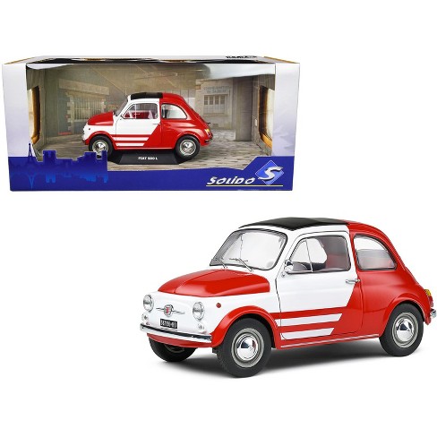 1965 Fiat 500 L Red and White with Red Interior Robe Di Kappa 1/18  Diecast Model Car by Solido