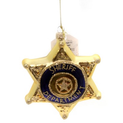 Holiday Ornament 4.75" Sheriff Badge Police Department Christmas  -  Tree Ornaments