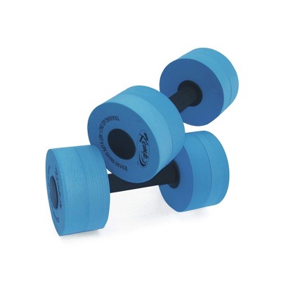 Kemp 12 inch Sky Blue and Navy Blue Workout Accessories Pair of Dumbells