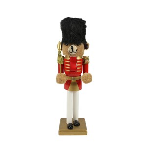 Northlight Soldier Bear Nutcracker Christmas Decoration - 14" - Red and Gold - 1 of 2