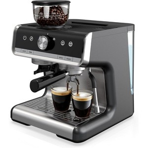 Espresso Machine with Built-in Grinder and Steamer Wand, Coffee Maker for Cappuccino and Latte, 2.8L Water Tank - 1 of 4