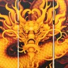 6" Dragon Fire on the Mountain Double Sided Room Divider - Oriental Furniture: No Assembly, Spruce Wood Frame - 3 of 4