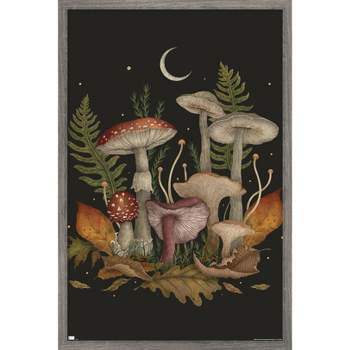 Trends International Episodic Drawing - Autumn Mushrooms Framed Wall Poster Prints