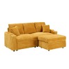 80" L-Shaped Sectional Sofa with Foldable Hidden Chaise, Armrest Cup Holder & Storage - 3 of 4