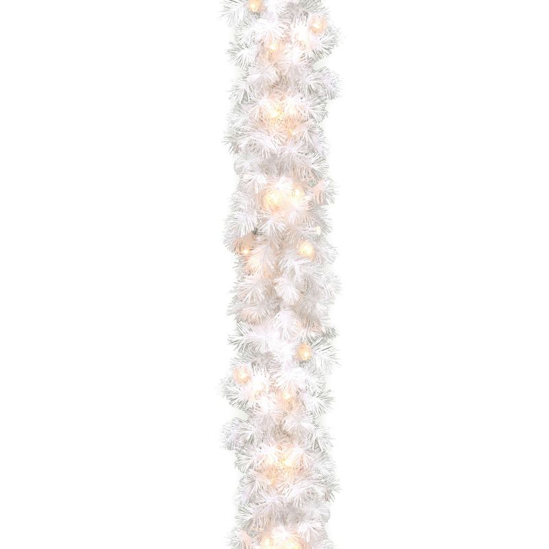 National Tree Company Pre-Lit Artificial Christmas Garland, White, Wispy Willow, White Lights, Plug In, Christmas Collection, 6 Feet, 1 of 6