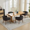 APRILSOUL27.90"Mid Century Modern Upholstered Barrel Dining Chairs with Arms,Farmhouse Linen Kitchen - 2 of 4