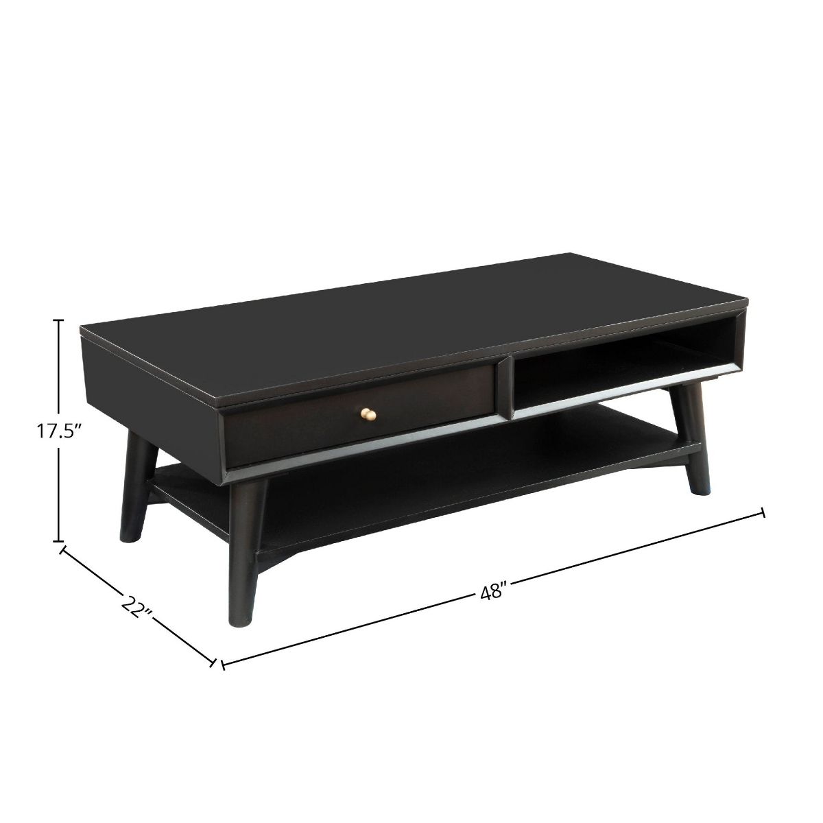 Flynn Mid-Century Coffee Table in Black | Alpine Furniture - thumbnail 8