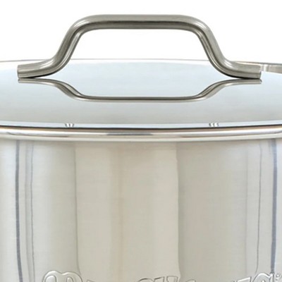 Bayou Classic 20-Quart Silver Stainless Steel Stockpot with Domed Lid