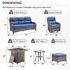 Buenhomino 7 Piece Wicker Outdoor Furniture Set with 6-inch Thick Cushion, High Back Patio Furniture Set with Swivel Rocking Chairs and Fire Pit Table - 3 of 4