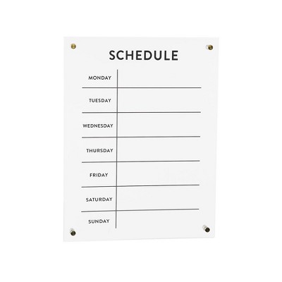 Melrose Acrylic Dry Erase Weekly Calender 19"H