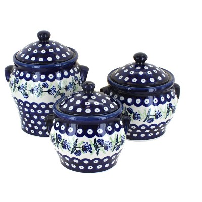 Blue Rose Polish Pottery 1300 Zaklady Canister Set